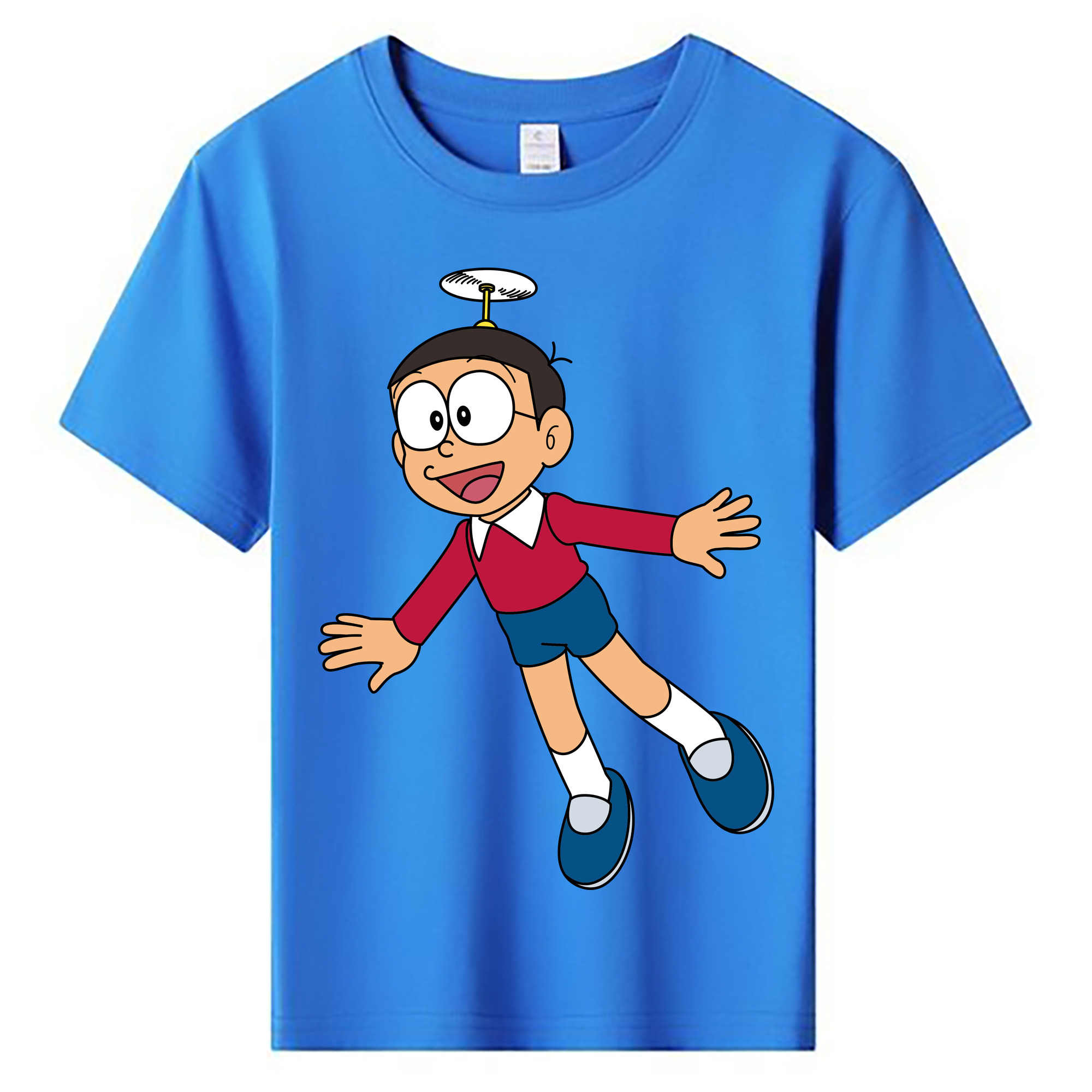 （画像用） ドラえもん 野比 のび太 Doraemon Nobita Nobi 綿100％キッズTシャツ（フロントプリント）